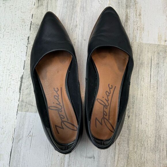 Zodiac Hill Pointed Toe Ballet Black Flat size 9 - Picture 3 of 9